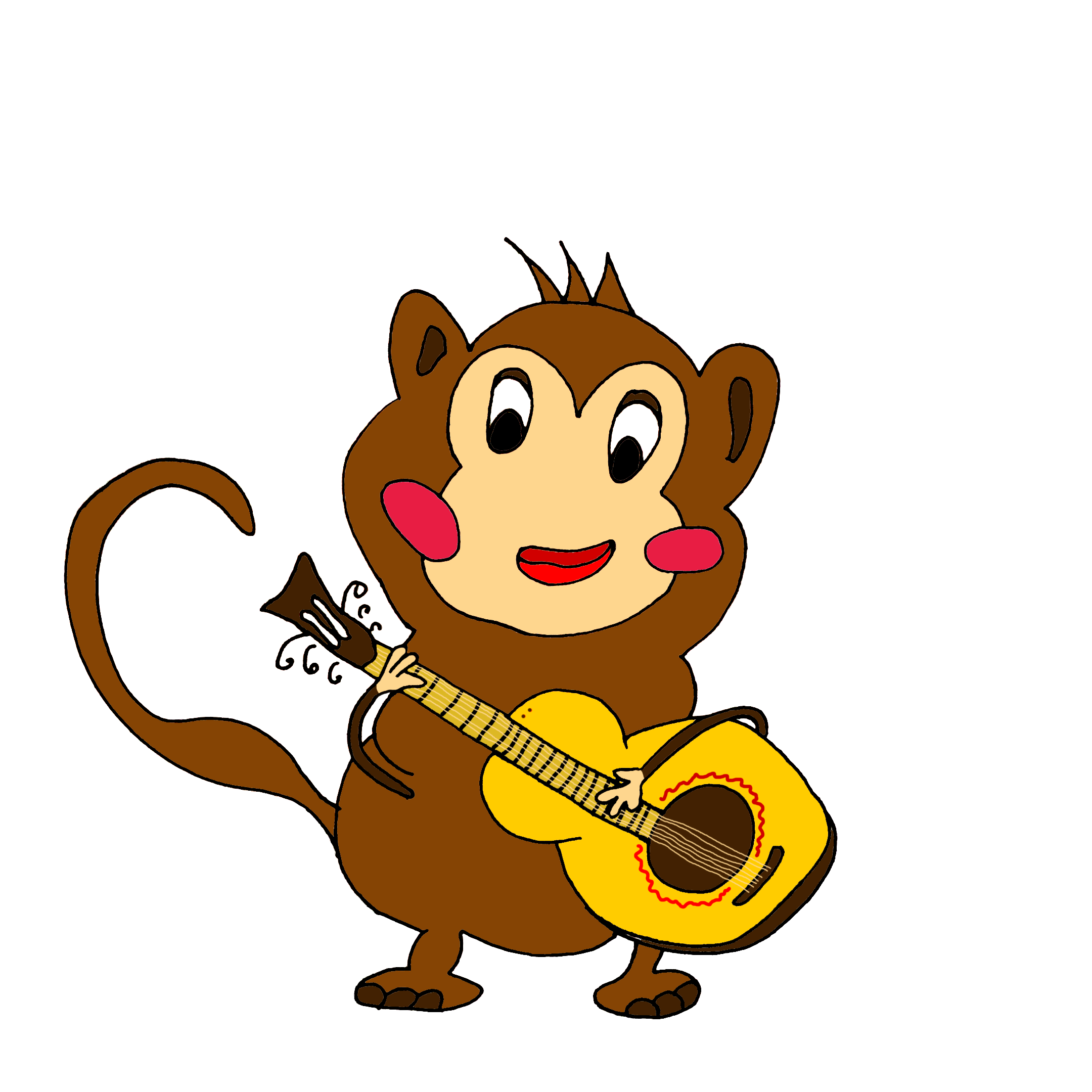 Monkey with guitar 