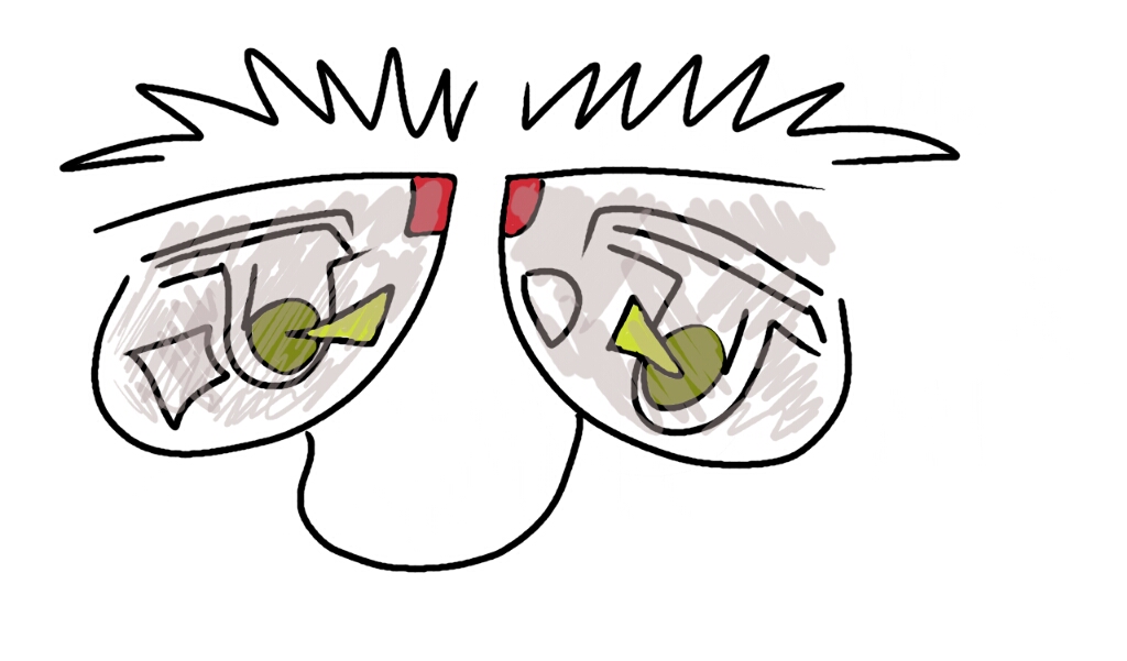 Eye with glasses