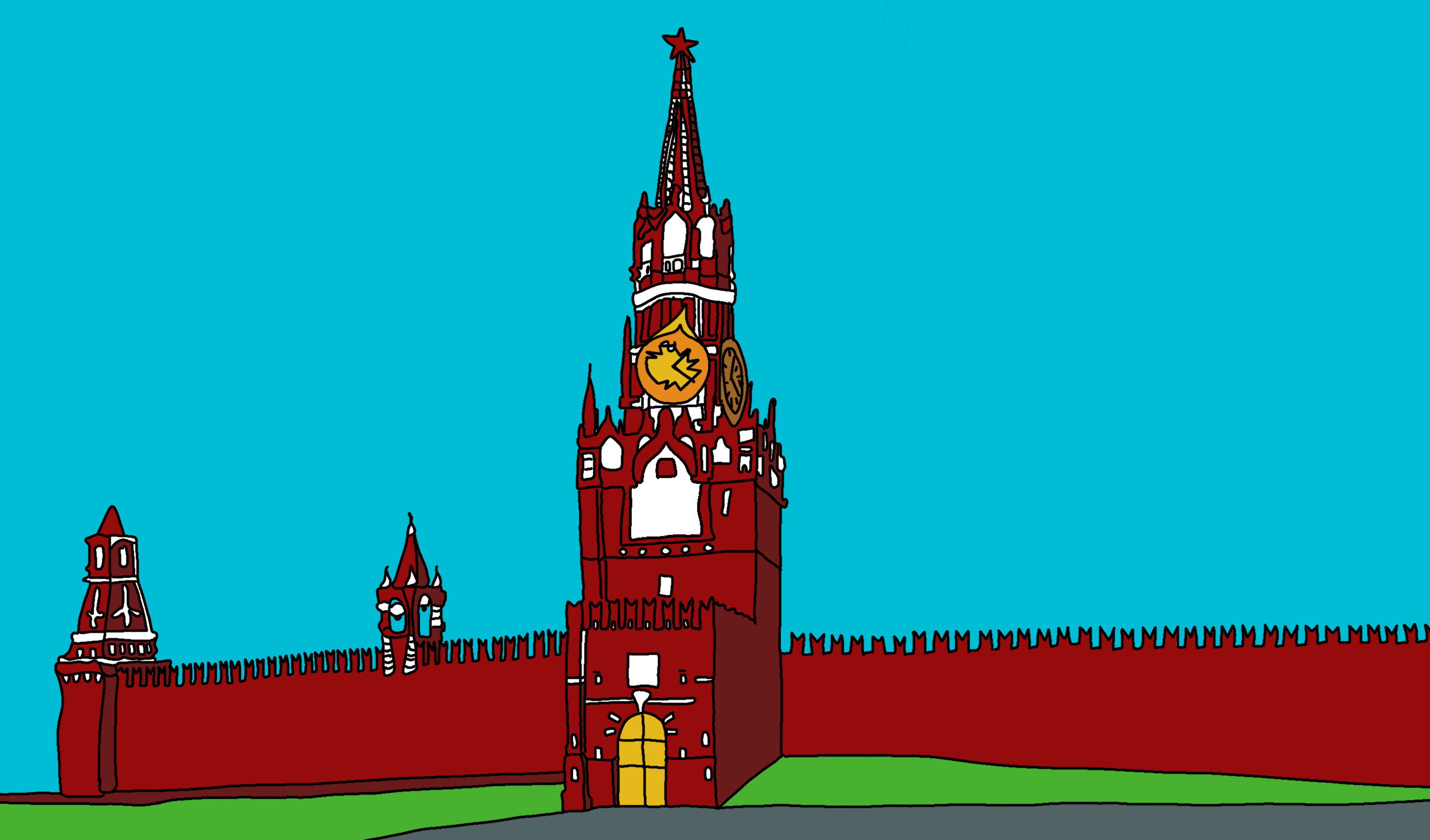 Moscow Kremlin colored