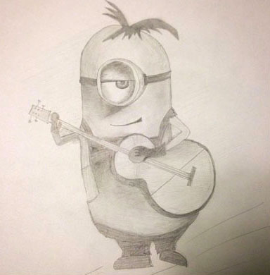Minion with guitar